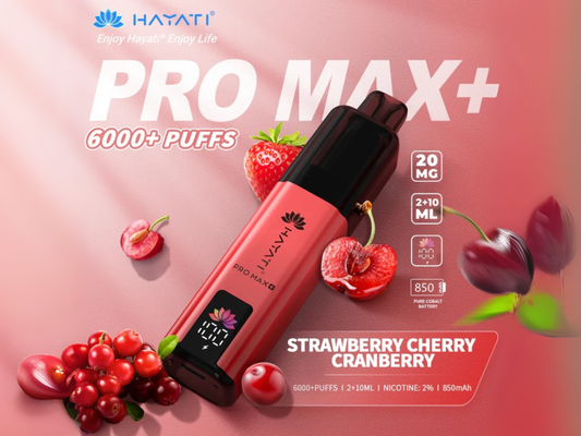 HAYATI PRO MAX + 6K PREFILLED POD (STRAWBERRY CHERRY CRANBERRY)