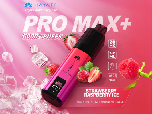 HAYATI PRO MAX + 6K PREFILLED POD (STRAWBERRY RASPBERRY ICE)