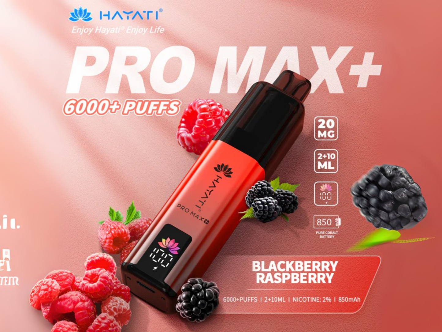 HAYATI PRO MAX + 6K PREFILLED POD (BLACKBERRY RASPBERRY)