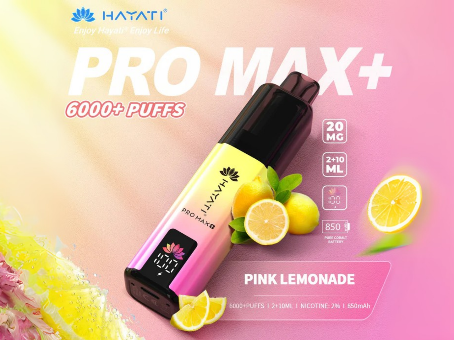 HAYATI PRO MAX + 6K PREFILLED POD (PINK LEMONADE)
