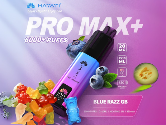 HAYATI PRO MAX + 6K PREFILLED POD (BLUE RAZZ GB)