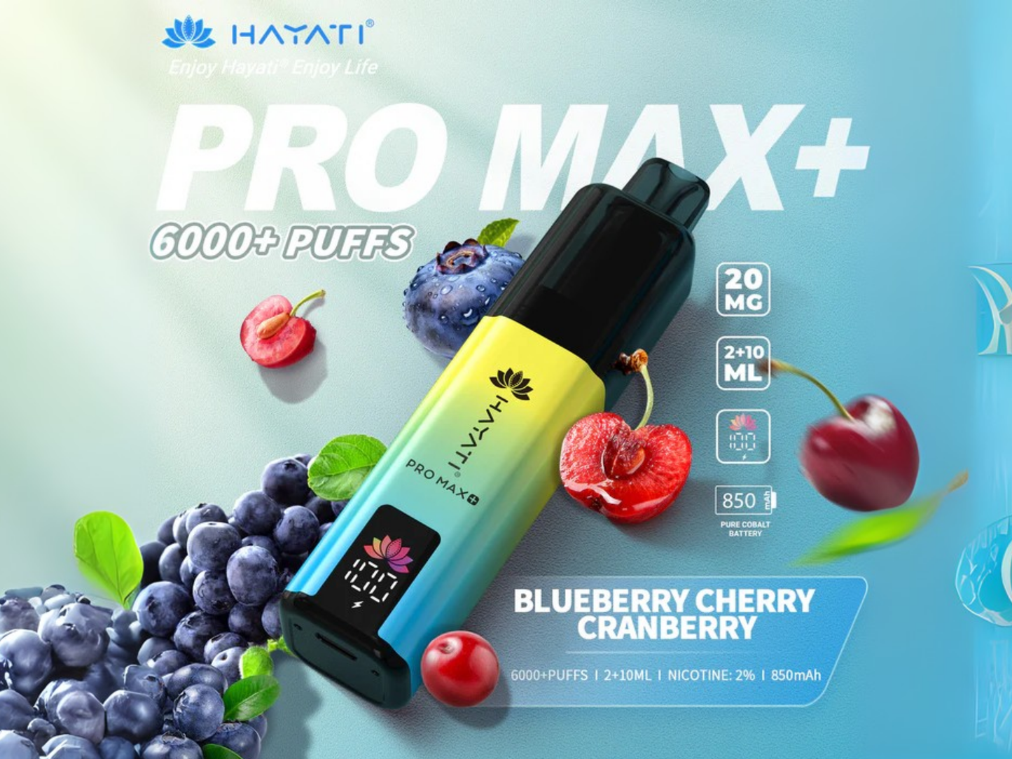 HAYATI PRO MAX + 6K PREFILLED POD (BLUEBERRY CHERRY CRANBERRY)