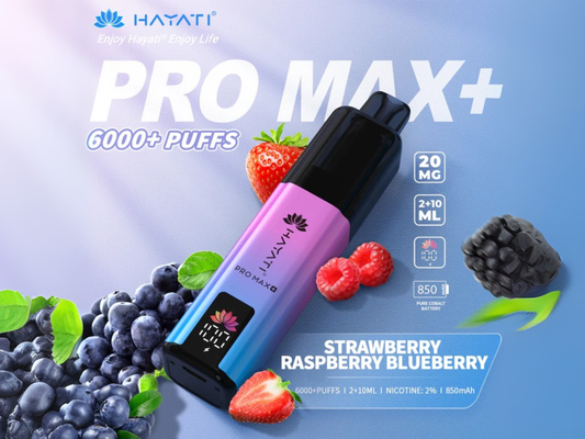 HAYATI PRO MAX + 6K PREFILLED POD (STRAWBERRY RASPBERRY BLUEBERRY)
