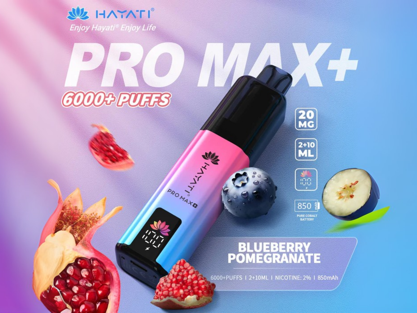 HAYATI PRO MAX + 6K PREFILLED POD (BLUEBERRY POMEGRANATE)