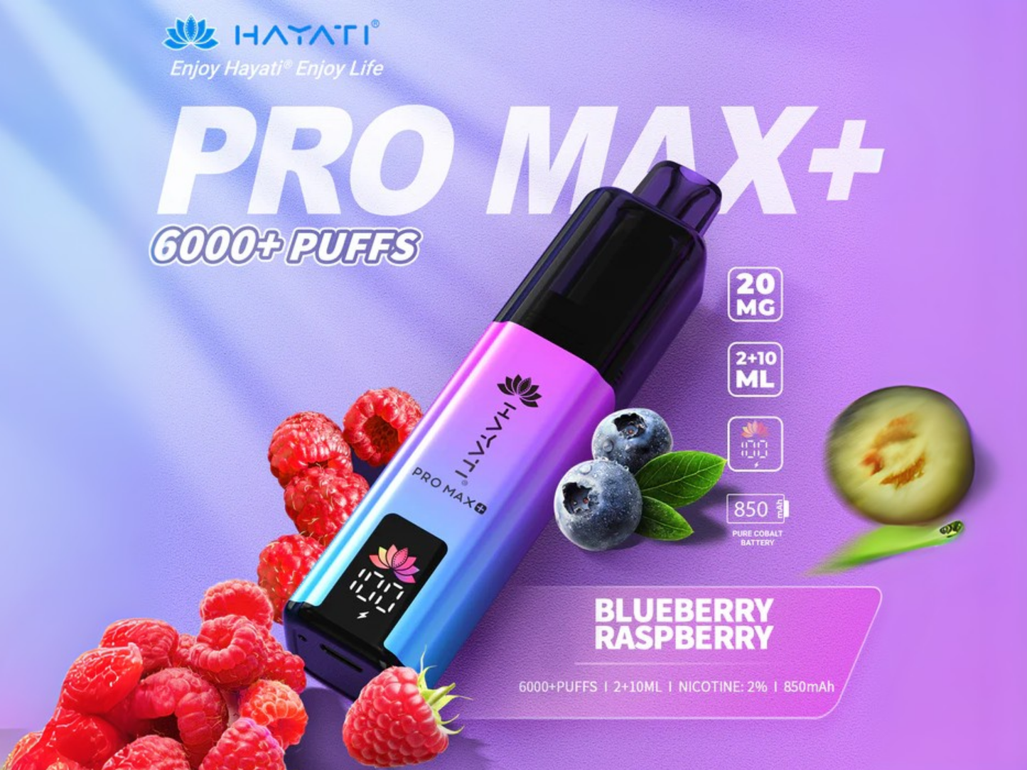 HAYATI PRO MAX + 6K PREFILLED POD (BLUEBERRY RASPBERRY)